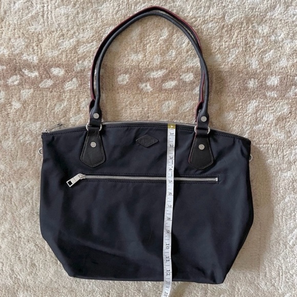 MZ Wallace Chelsea Bedford Nylon And Leather Strap Zip Tote Handbag In Black - Picture 4 of 14